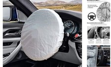 Car Steering Wheel Cover Sun Shade, Anti-Heat Steering Wheel Protector, Silver