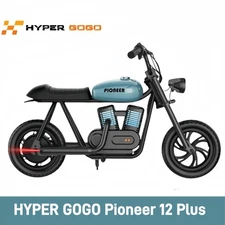 HYPER GOGO Pioneer 12 Plus Electric Motorcycle For Kids 160W RGB Light - Blue