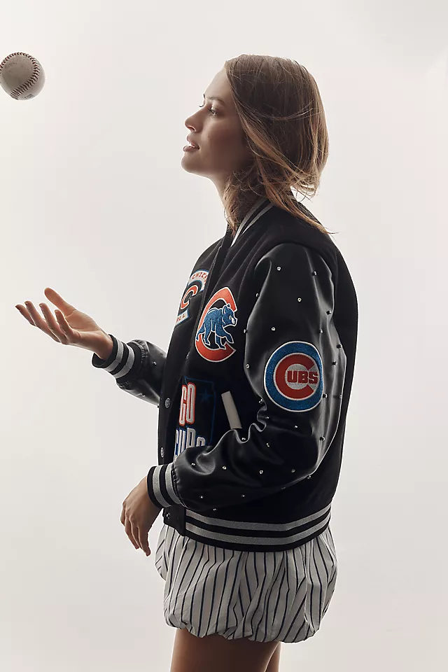 ANTHROPOLOGIE Wild Collective MLB Letterman GLITZY Jacket CHICAGO