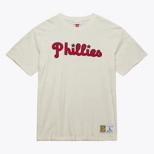 New Mitchell & Ness Mens MLB Philadelphia Phillies Heritage Logo Slub T-Shirt.