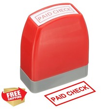 PATIKIL Paid Check Notice Stamp Self Inking Red Ink Office Business