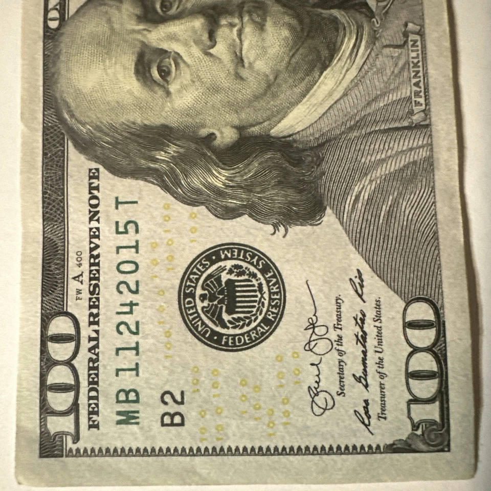 $100 Dollar Bill  Birthday Much On The Serial Number 11242015 - Image 2 of 4