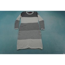 Lue Scarlett Womens Sweater Dress S Black White Striped Colorblock Long Sleeve