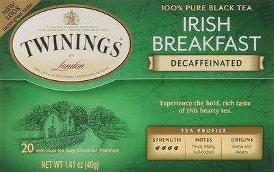 Twinings Decaffeinated Irish Breakfast Black Tea Bags (20 Count)