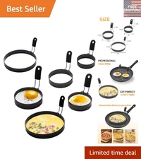 Compact 4 Pack Egg Rings for Precision Cooking - Chef-Approved Essentials