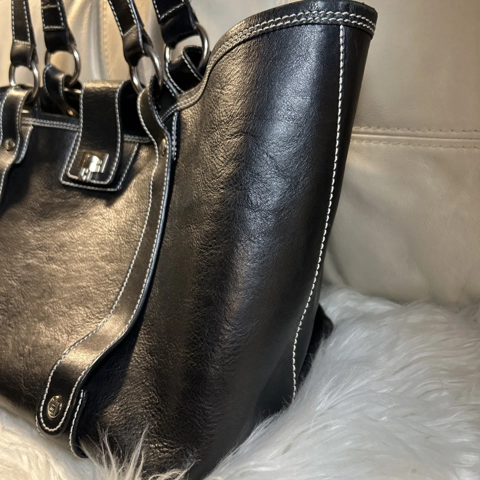 LAMBERTSON TRUEX Bag X Large 16x11 Ret$1195. Laptop Blue Suede Lining Italy - Image 4 of 4