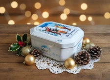 Vintage Lindt Metal Box "The Pyrenees" Christmas Decoration Kids