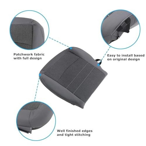 Driver Side Bottom Cloth Replacement Seat Cover Gray Compatible with Dodge Ram - Bild 5 von 7