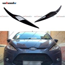 FOR 2008-2012 FORD FIESTA MK7 MK7.5 HEADLIGHT EYEBROWS EYELID COVER LIDS BLACK