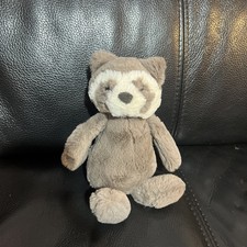 Retired  2008 Collectable Jellycat SMALL BASHFUL RACCOON RTF RARE Inc bag 