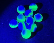Lot of 10 Uranium Vaseline cat eye marbles 5/8