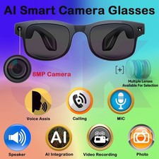 AI Smart Glasses With Camera 8MP 1080P HD Video Recording Translation Eyewear