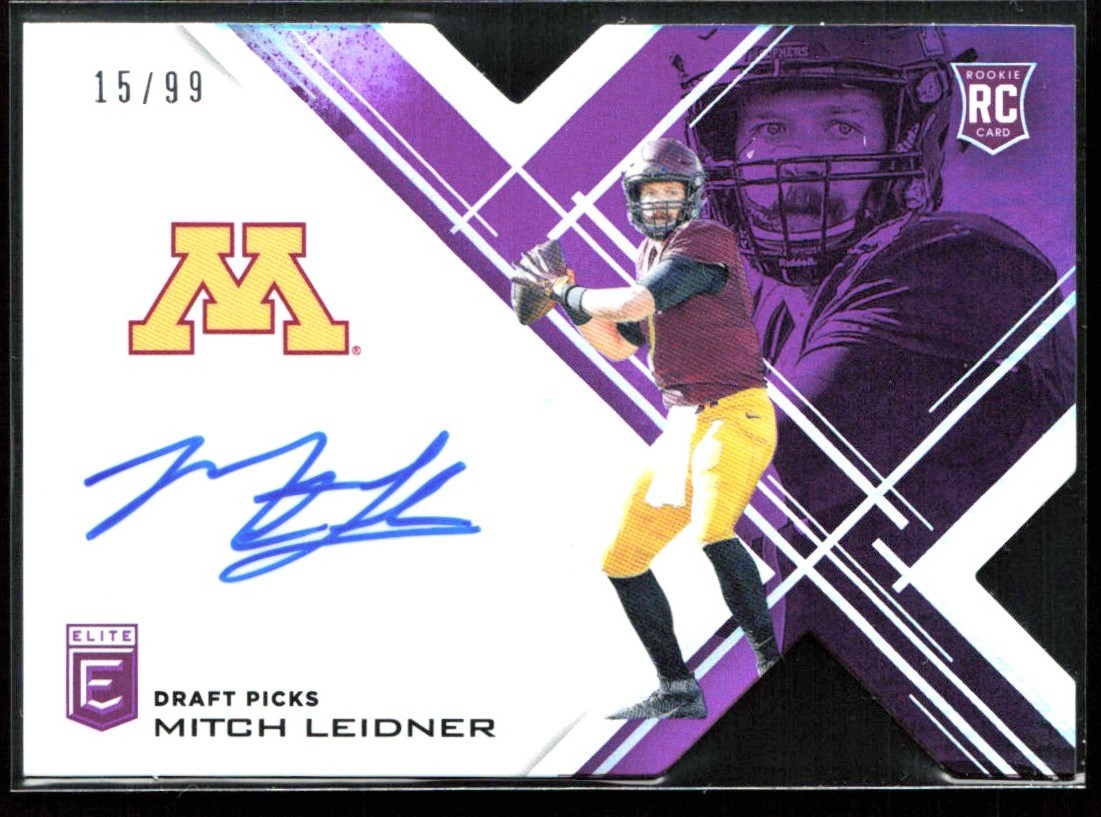 Mitch Leidner 2017 Panini Elite Draft Picks Autographs Purple Die Cut RC Auto