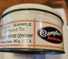 Rare Mini Campfire White Marshmallows Replica Sample 5lb Tin, 2
