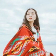 Women's Hooded Faux Wool Stole Ethnic Shawl Travel Cape Winter Warm Cloak