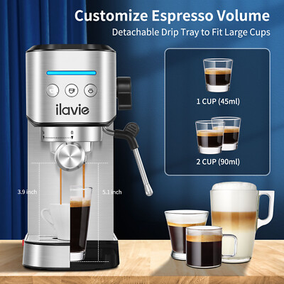 Espresso Machine with Milk Frother 20 Bar High Pressure - Main Image