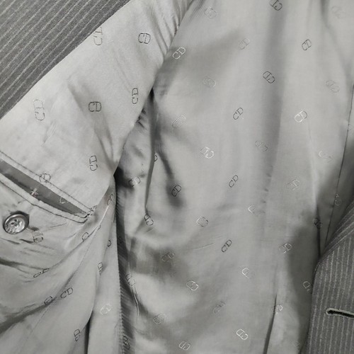 Vintage Christian Dior Jacket Mens Size 40R Grey Wool Pinstripe 3 Button Blazer - Picture 8 of 13