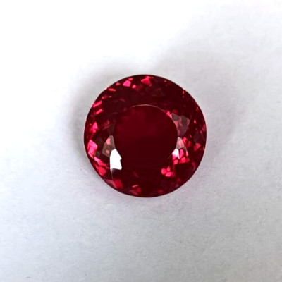 Certified Round Cut 35 CT AAA Quality Natural New Burma Red Ruby Loose Gemstone