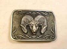 Vintage Michael Ricker Belt Buckle Big Horn Ram