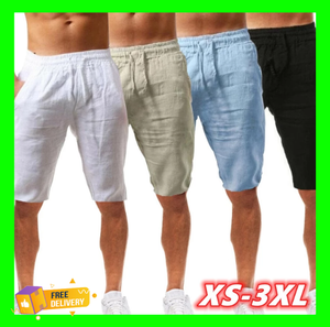 Pantalones Cortos Pantalones De Jogging Moda Hombre Casual Deportes Algodón  Lino | eBay