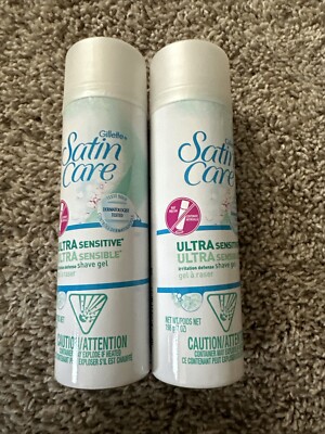 2X Gillette Satin Care Ultra and Sensitive Skin Shaving Cream 7oz cans