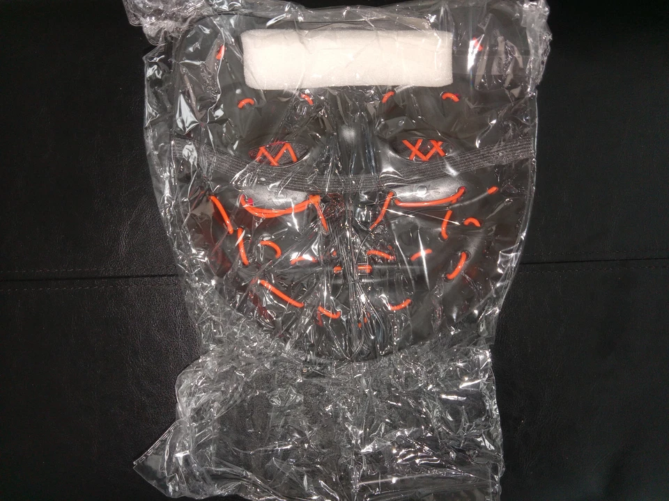 NEW COSPLAY HOLIDAY MASK VARIOUS COLORS BATTERY OPERATED BUY 1 GET 1 FREE MASK - Image 3 of 4