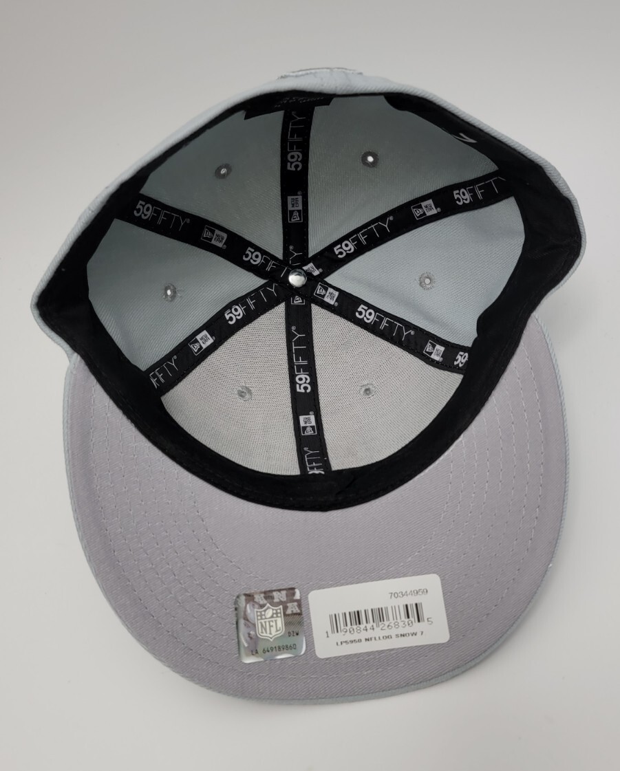 NFL Football New Era 59FIFTY Low Profile Gray Snow Fitted Hat Sz
