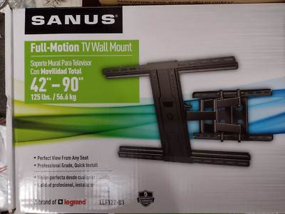 Sanus LLF122-B1 Large Full Motion TV Mount for 42'' - 90'' TV (Black)  SHIPS TODAY