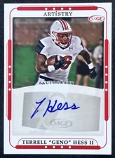 2023 Sage Artistry Rookie Terrell "Geno" Hess II Auto Red Parallel Missouri RC