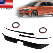 For 2022-2024 Honda Civic Gloss Black Front Bumper Grill Trim Cover Garnish