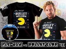 NJPW Bullet Club and Pacman Collaboration T-shirt XL namco BC Kenny Omega Rare