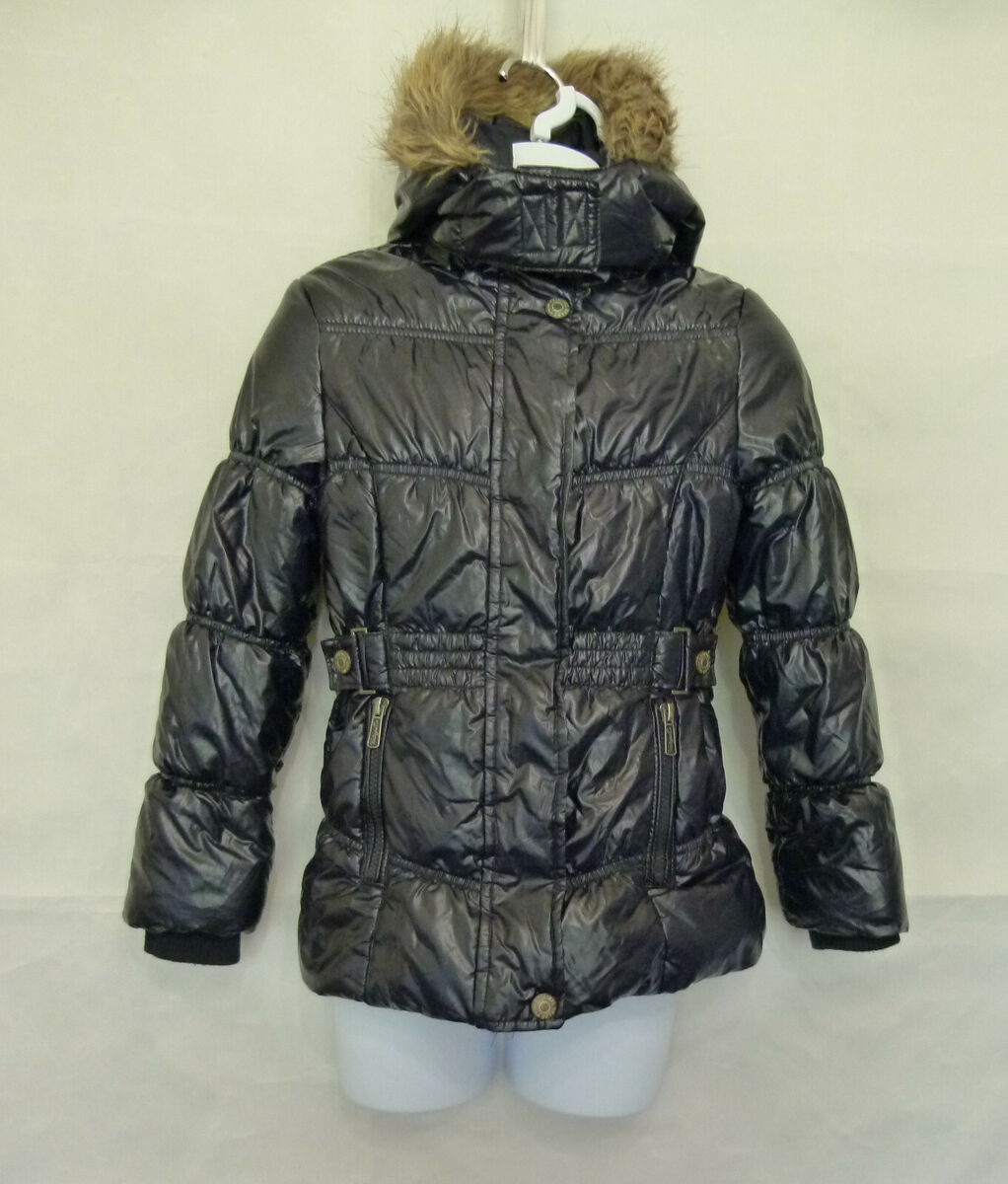 C&A Here + There Girl's Belted Waist Jacket w/ Faux Fur Trim C&A Here + There Girl's Belted Waist Jacket w/ Faux Fur Trim