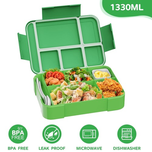 Kinder Lunch-Box 5 Fächern mit Geschirr & Soßendose, Essensbox für Arbeit,Schule - Bild 7 von 26