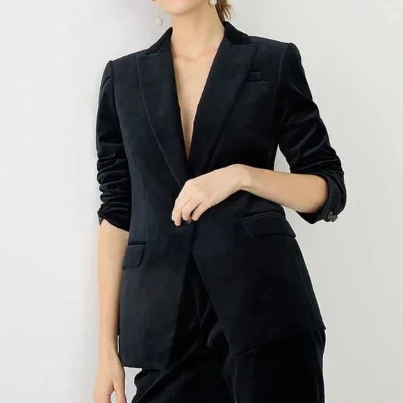 J crew black velvet blazer sale