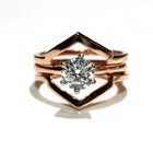 GIA 14k rose gold 1.03ct round Natural diamond engagement ring jacket 6g 6 I2 F — photo 4