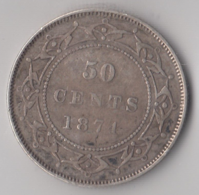 1874 Newfoundland Fifty Cent Coin ICCS VF20 - XZY 355 SC3 | eBay