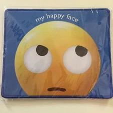 New Emoji Mouse Pad My Happy Face 9.5”x 8” Computer Office Desk Fun Gift School