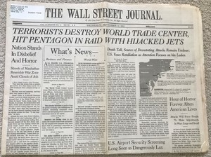 9 11 September 12 2001 The Wall Street Journal Newspaper Section A Ebay