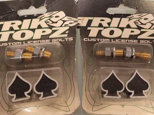TRIK TOPZ Custom License Black Spaids Plate Bolts For Car Motorcycle, New - Picture 5 of 7