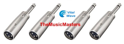 (4) XLR(M) to 1/4 in Mono Male Microphone Mic Cable Audio Adapter Wire Converter
