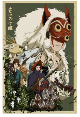 Princess Mononoke Anime Movie Film Poster Print Art 24x36 Mondo