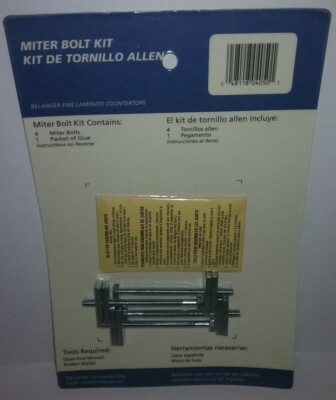 VT Industries Countertops Miter-Bolt Kit 4 Miter Bolts & Glue New Factory Sealed