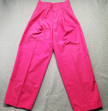 VTG Organically Grown Pleated Pants Wom Sz 9 Boho Art Pink Big Pockets 26x27 EUC