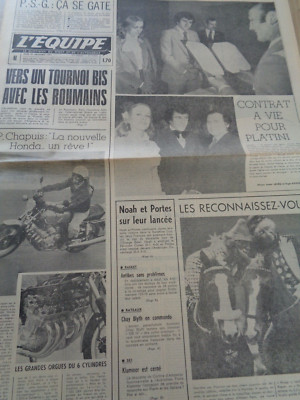 L'Equipe Journal 22/12/1977 PLATINI WEDDING, SAINT ETIENNE,