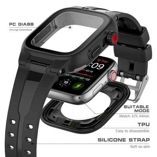 IP68 wasserdichte Hülle für Apple Watch 45mm 44mm Panzerabdeckung Diving Swim - Bild 4 von 14