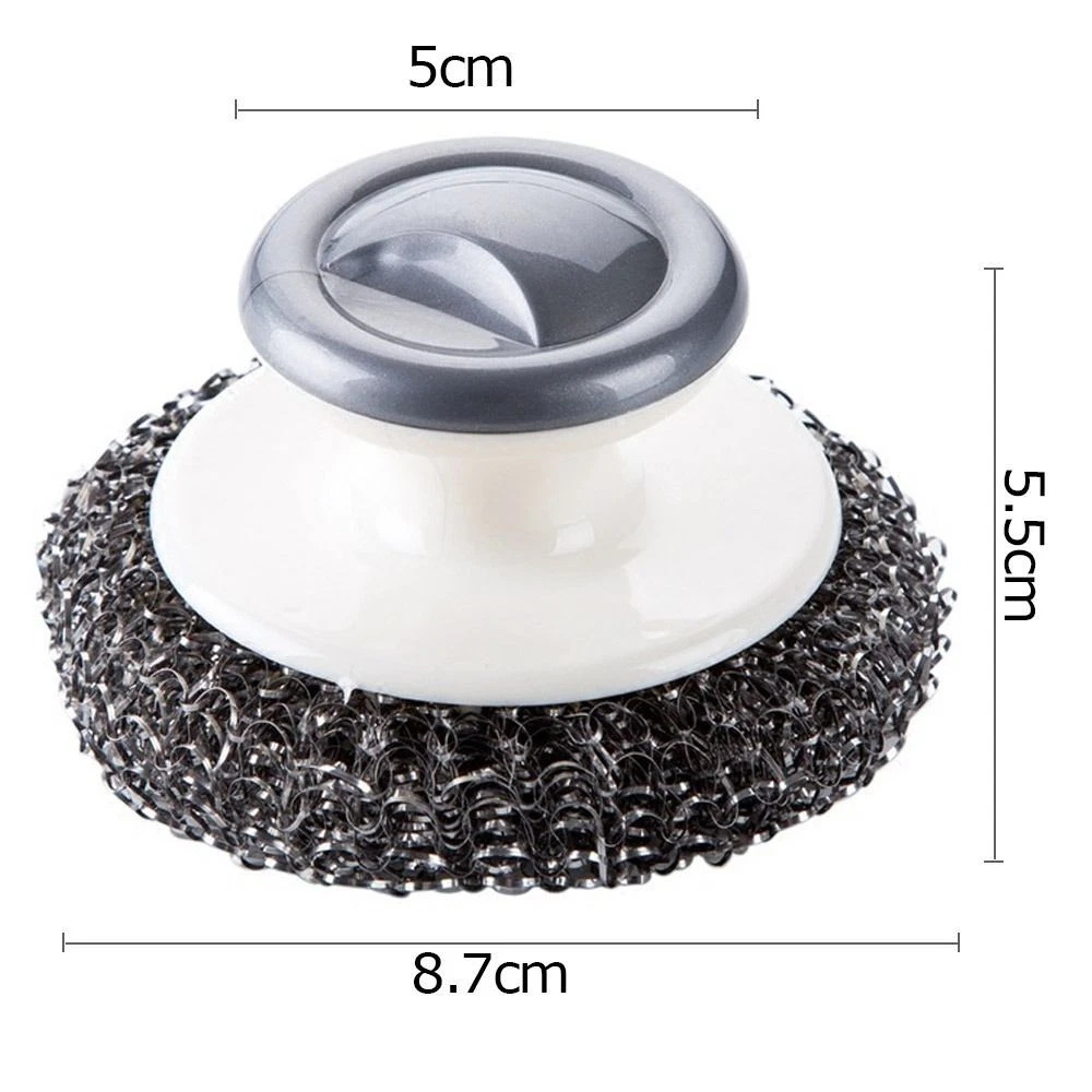 Steel With Handle Cleaning Brush Scrubbing Brushes Steel Wool Pot Scrubbers