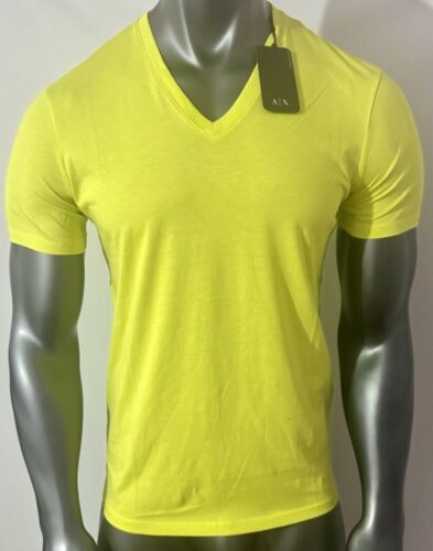 New Armani Exchange Men's SLIM FIT V NECK PLAIN SHORT SLEEVES SHIRT