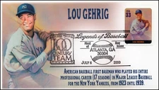 AO 3408T, 2000, Legends of Baseball, FDC, Add On Cachet, Lou Gehrig, SC 3408t
