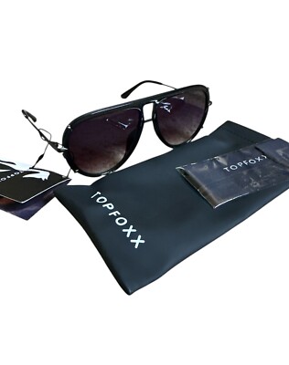 Topfoxx Ivy Luxe Tangle Free Black UV Protection Unisex Sunglasses