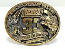 Zebco 1988 Fishing Belt Buckle 33rd Anniversary Limited Edition Made in USA